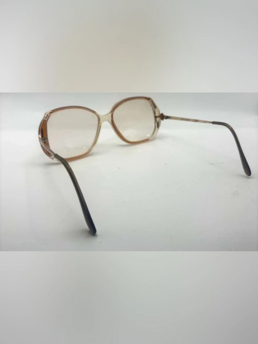 Vintage Sophia Loren 568 Brown Translucent Oval Sunglasses Frames Only USA